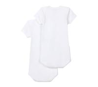 Set van 2 rompertjes met US-opening en korte mouwen in biokatoen PETIT BATEAU wit - thumbnail