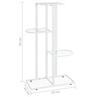 VidaXL Bloemenstandaard met 4 lagen 43x22x76 cm metaal wit - thumbnail