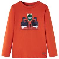 Kindershirt met lange mouwen racewagenprint 140 oranje - thumbnail
