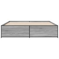 Bedframe bewerkt hout metaal grijs sonoma eiken 180x200 cm - thumbnail