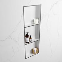 MONDIAZ EASY Nis 89,5x29,5cm in solid surface kleur DarkGrey | Talc. 3 vakken geschikt voor in- of opbouw - thumbnail