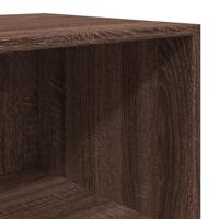 Hoge kast 40x41x185 cm bewerkt hout bruin eikenkleurig - thumbnail