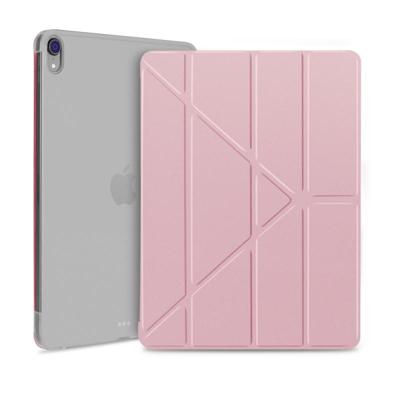 Multi-folding Shockproof TPU Protective Case for iPad Pro 12.9 inch (2018) with Holder & Sleep / Wake-up Function(Rose Gold)
