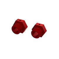 Aluminum Wheel Hex 24mm, Red (2) (ARA310928) - thumbnail