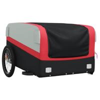 Fietstrailer 45 kg ijzer zwart en rood - thumbnail