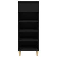 Schoenenkast 40x36x105 cm bewerkt hout zwart - thumbnail