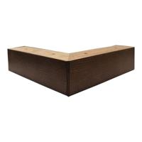 Meubelpoot bruin hoek 18,5 bij 18,5 cm en hoogte 4,5 cm van massief hout - thumbnail