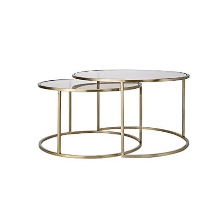Light & Living Salontafel 'Duarte' Set van 2 stuks, kleur Goud/Lichtbruin Light & Living Salontafel 'Duarte' Set van 2 stuks, kleur Goud/Lichtbruin