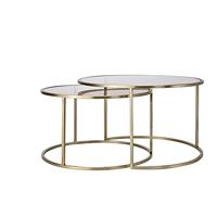 Light & Living Salontafel 'Duarte' Set van 2 stuks, kleur Goud/Lichtbruin - thumbnail