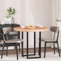 Tafelblad Anders Lichtbruin Ø 90 x 4 cm Massief eikenhout - thumbnail