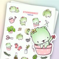 CutieSquad Stickervel - Plant life Cactus Cats - thumbnail