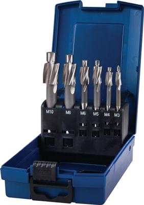 Promat/Tecwerk Set vlakverzinkboren | DIN 373 | M3-M10 fijn voor doorgangsgat | HSS | snedeaantal 3 kunststof cassette - 4000865330