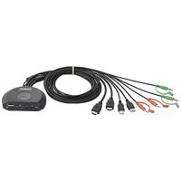 SpeaKa Professional SP-KVM-210 KVM-switch 2 poorten HDMI Toetsenbord 4096 x 2160 Pixel - thumbnail