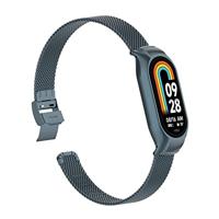 Milanese bandje met case - Space grey - Xiaomi Smart Band 8 & 9 - thumbnail
