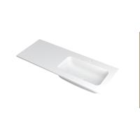 INK Faktor Wastafel Polystone Rechts met 1 Kraangat - 1200x450x15 mm - Mat Wit - thumbnail