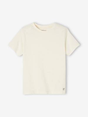 Personaliseerbare gekleurd jongensshirt met korte mouwen wit