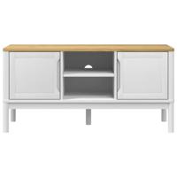 Tv-meubel FLORO 114x43x55 cm massief grenenhout wit - thumbnail