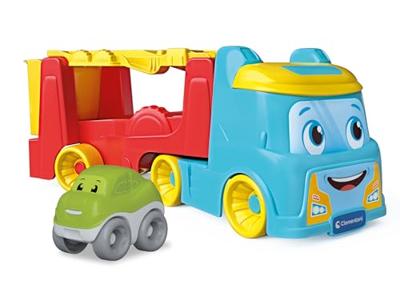 Clementoni-spel - De vrachtwagen van de tuimelende auto's - Gerecycled plastic - Auto's inbegrepen - Vanaf 18 maanden - Made in Italy - thumbnail