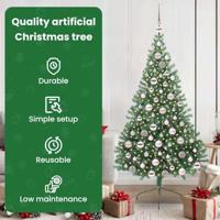 VidaXL Kunstmatig voorverlicht kerstboom met 300 led groen 180 cm pvc - thumbnail