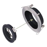 Set van 3 Mesa LED inbouwspots - GU10 4 Watt 345 Lumen - 6500K Daglicht wit - Dimbaar - verzonken - Rond - Kantelbaar - IP20 Voor binnen - RVS - thumbnail