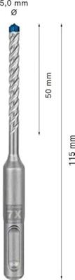 Bosch Accessoires Expert SDS plus-7X hamerboor 5 x 100 x 165 mm - 1 stuk(s) - 2608900179