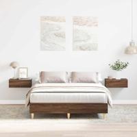 Bedframe zonder matras 140x190 cm spaanplaat bruin eikenkleurig - thumbnail