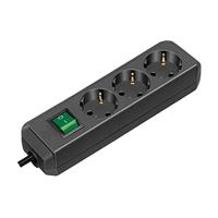 Brennenstuhl 1152300400 Stekkerdoos Zwart Randaarde stekker 1 stuk(s) - thumbnail