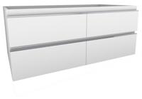 Tigris onderkast met 4 laden 2 uitsparingen 120 x 46 cm glans wit - thumbnail