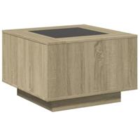 Salontafel met LED 60x60x40 cm bewerkt hout sonoma eikenkleurig - thumbnail