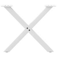 Salontafelpoten 2 st X-vormig 50x(42-43) cm staal wit - thumbnail