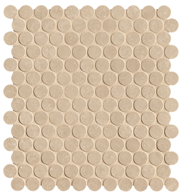 Nobu Beige round mosaico 2,2cm rond op net van 29x32,5