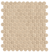 Nobu Beige round mosaico 2,2cm rond op net van 29x32,5 - thumbnail