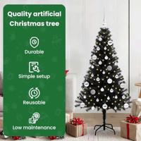 VidaXL Kerstboom met 150 led met standaard zwart 150 cm pvc - thumbnail