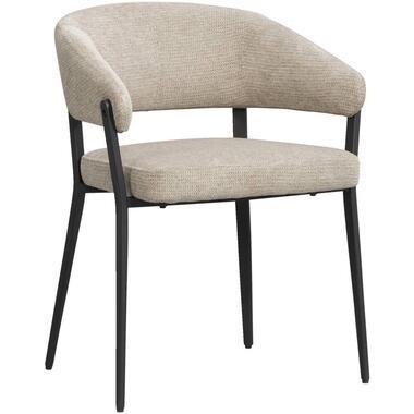 Eetkamerstoel Liv - stof - taupe - Leen Bakker