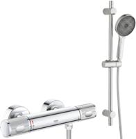 Grohe QuickFix Precision Feel douchethermostaatkraan 12cm met Ben glijstangset chroom - thumbnail
