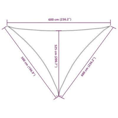 Zonnescherm driehoekig 5x6x6 m oxford stof zwart
