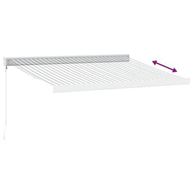 Luifel uittrekbaar 3,5x2,5 m stof en aluminium antraciet en wit