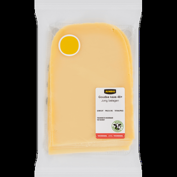 Jumbo Goudse Kaas Jong Belegen 48+ Plakken Voordeelverpakking 270 g