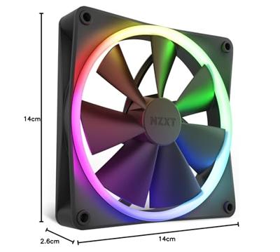 NZXT F140RGB - 140mm RGB Fans - Single - Black NZXT F140RGB - 140mm RGB Fans - Single - Black