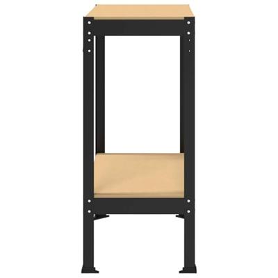 Werkbank met plank Zwart 81 x 41 x 91 cm Bewerkt hout en metaal