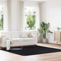 Hoogpolig vloerkleed NAVARRA 240x240 cm polyester zwart - thumbnail