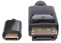 Manhattan USB type C naar DisplayPort-adapterkabel (converteert het Alternate-modesignaal in een DisplayPort 4K uitgangssignaal) 2 m zwart 152464 - thumbnail
