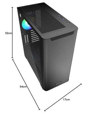 Sharkoon Sharkoon M30 RGB - Mid tower - E-ATX - Seitenteil mit Fenster (gehärtetes Glas) Full Tower PC-behuizing Zwart