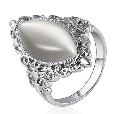 Vrouwen Vintage etnische stijl waterdrops Opal ovale ring ring grootte: 6 (zilver)