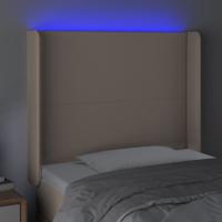 Hoofdbord LED 83x16x118/128 cm kunstleer cappuccinokleurig - thumbnail