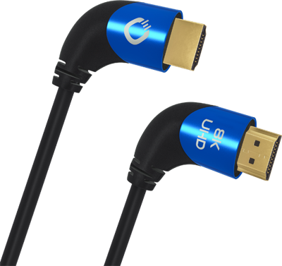 Oehlbach: Ultra high-speed HDMI kabel 90°-stekker - 2M - Zwart Oehlbach: Ultra high-speed HDMI kabel 90°-stekker - 2M - Zwart