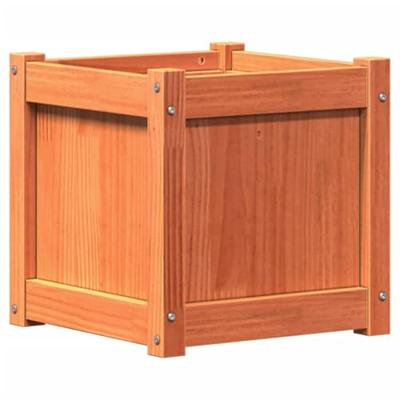 VidaXL Plantenbak 40x40x40 cm massief grenenhout wasbruin
