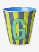Gestreepte melamine mok LETTER G rice, medium 250 ml meerkleurig - thumbnail