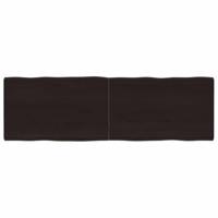 Tafelblad natuurlijke rand 160x50x(2-6)cm eikenhout donkerbruin - thumbnail