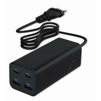 USB snellader 2xA, 2xC 100W Power Delivery zwart - thumbnail